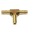 Interstate Pneumatics 1/4 Inch Brass Hose Barb Tee Manifold Fitting FBT44